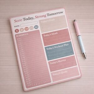 LC Lauren Conrad Pink Blue fitness health goals daily Planner notepad